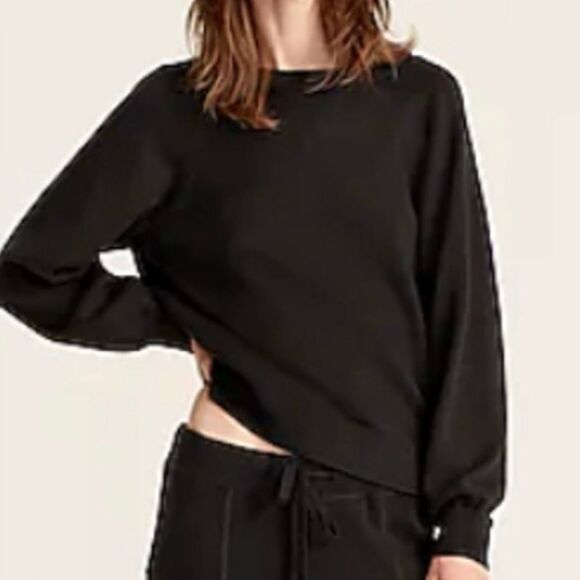J. Crew Pullover Sweater Black Medium Long Sleeve Crew Neck cashmere blend - Picture 1 of 6